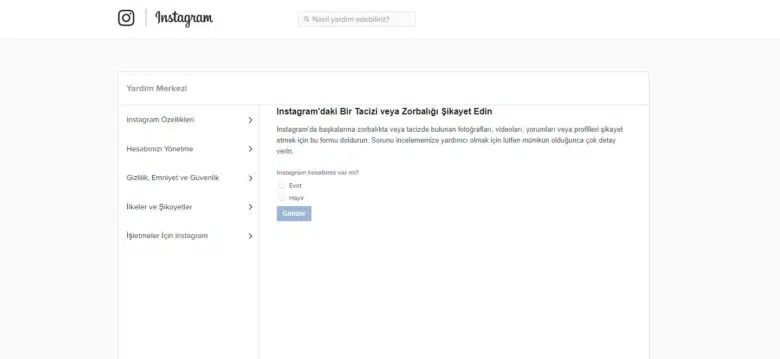 Instagram Şikayet Formu 2022