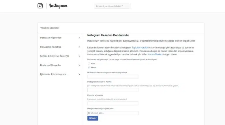 Instagram Kullanıcı Bulunamadı Hatası