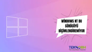 Windows Nt Bu Sürücüyü Biçimlendiremiyor (Çözüldü)